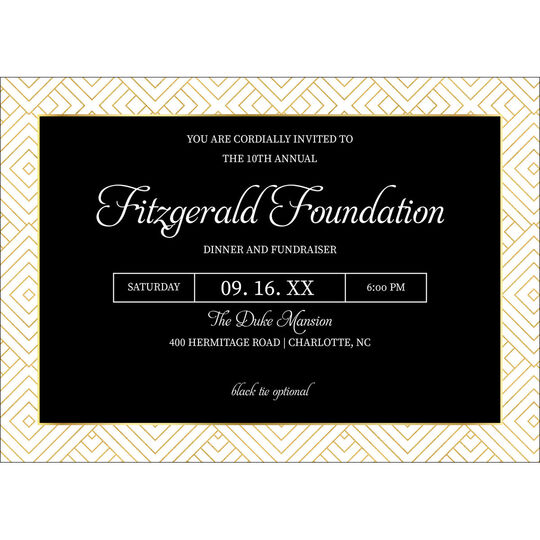 Art Deco Border Invitations